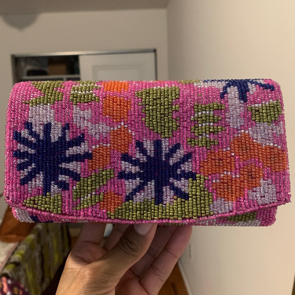Perennial Beaded Clutch by Vera